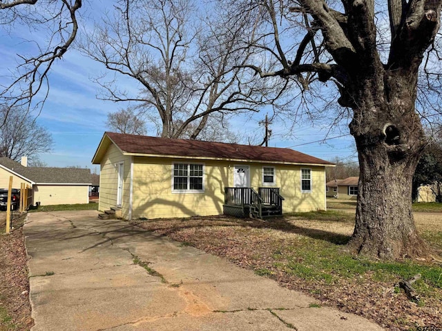 view of single story home