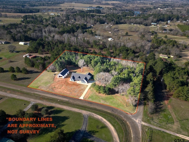 drone / aerial view with a rural view