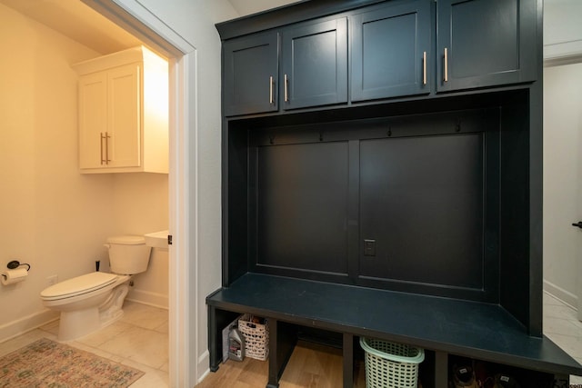 mudroom featuring light tile patterned flooring