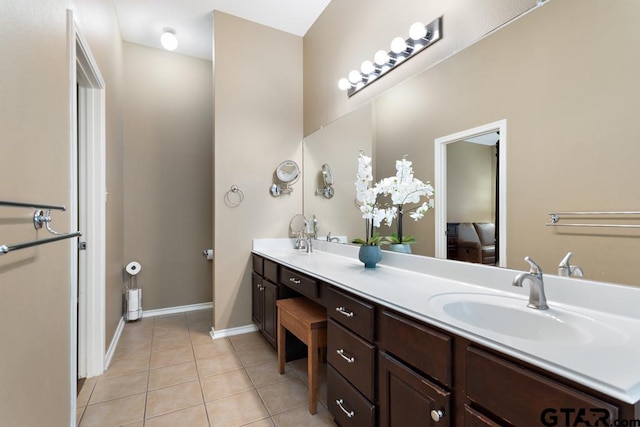 bathroom featuring vanity and tile patterned flooring