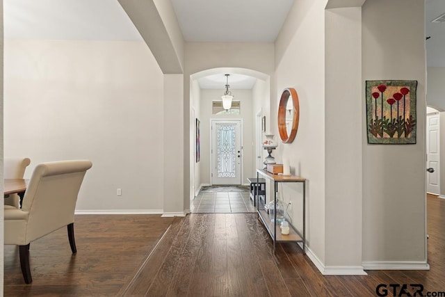 entryway featuring dark hardwood / wood-style flooring