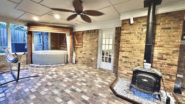 3004 Tower Dr, Tyler, TX 75701 - view of patio with an indoor hot tub and ceiling fan