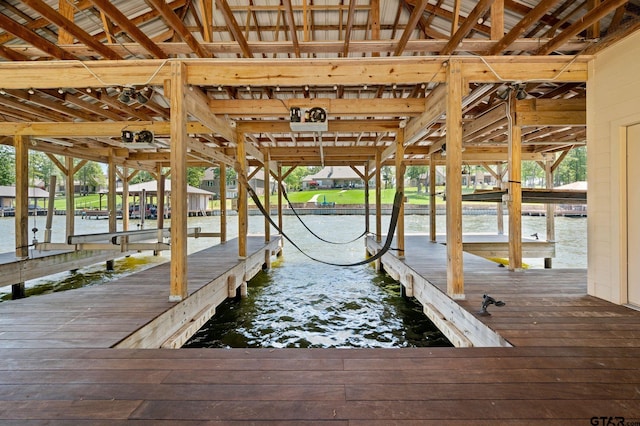 5581 Nancy Cir, Chandler, TX 75758 - dock area featuring boat lift and a water view