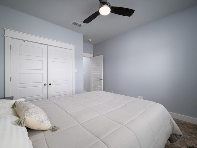 217 Providence Pl, Bullard, TX 75757 - bedroom with carpet, a closet, and ceiling fan