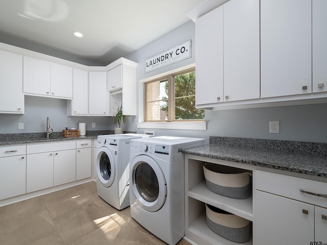 217 Providence Pl, Bullard, TX 75757 - washroom with separate washer and dryer, cabinet space, and recessed lighting