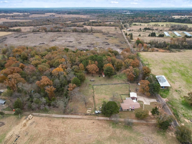 drone / aerial view with a rural view