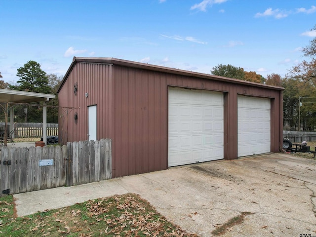 view of garage