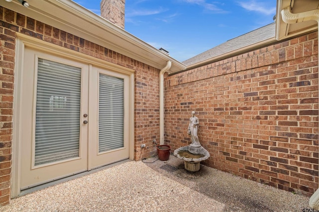 view of patio featuring french doors