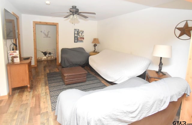 1611 County Road 1858, Yantis, TX 75497 - bedroom with wood finished floors and ceiling fan