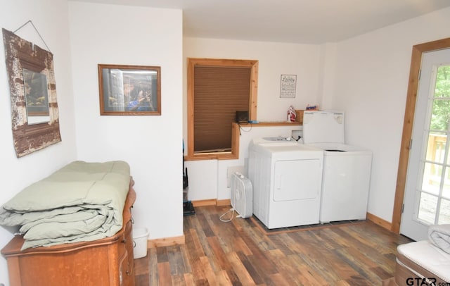 1611 County Road 1858, Yantis, TX 75497 - laundry area featuring separate washer and dryer and wood finished floors