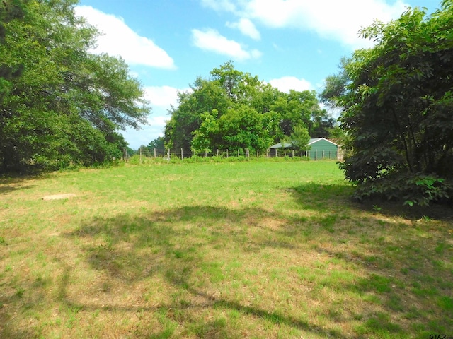 view of yard with an outdoor structure