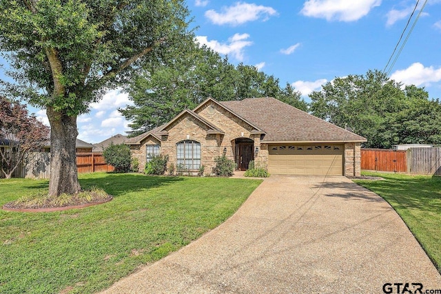 19173 Greenleaf Dr, Flint, TX 75762 - view of front of home featuring a garage, driveway, brick siding, a gate, and roof with shingles