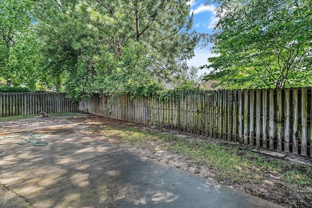 view of yard featuring a patio and a fenced backyard
