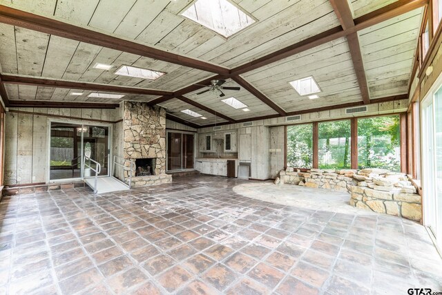 138 Drexel Dr, Sulphur Springs, TX 75482 - unfurnished sunroom with a skylight