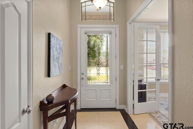 3029 Yasmeen Cir, Flint, TX 75762 - tiled entryway with a textured wall and french doors
