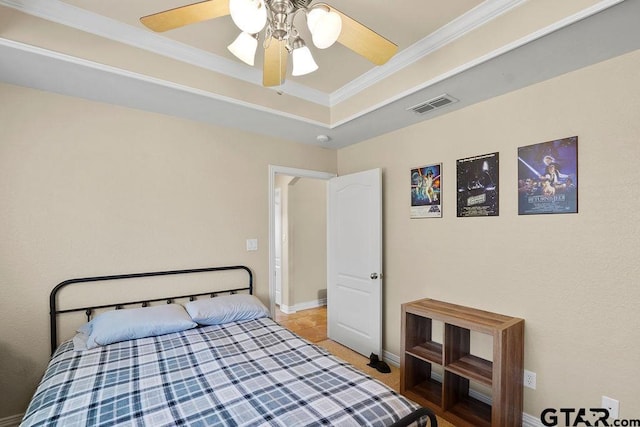 3029 Yasmeen Cir, Flint, TX 75762 - bedroom with ceiling fan, baseboards, and crown molding
