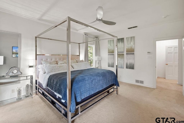 1701 Devonshire Dr, Tyler, TX 75703 - carpeted bedroom featuring ceiling fan and crown molding