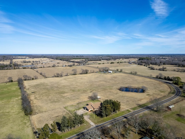 aerial view featuring a rural view