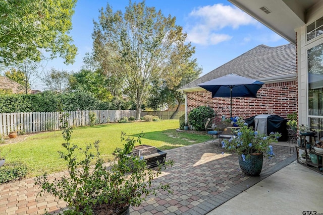 view of patio featuring grilling area