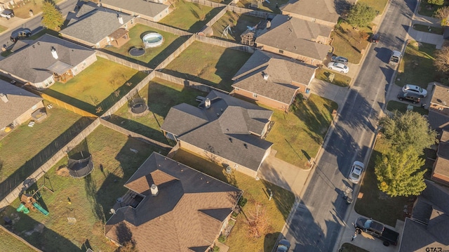 bird's eye view with a residential view