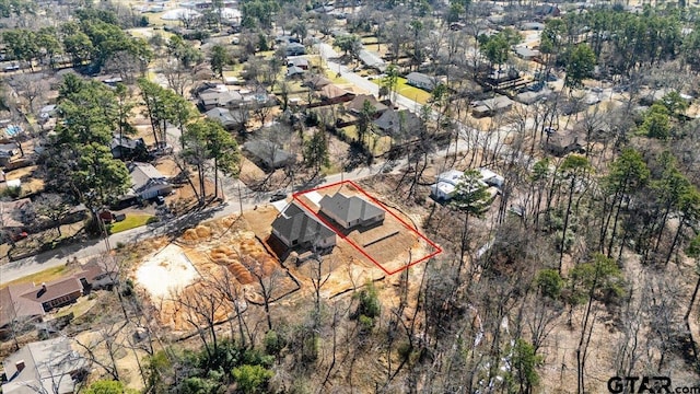 2099 Jackie Ave, Tyler, TX 75703 - aerial view of property and surrounding area with property parcel outlined