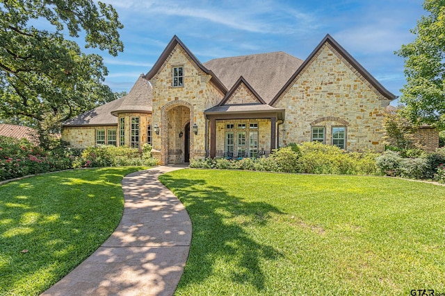 view of front facade with a front yard