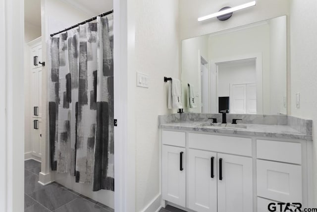 bathroom featuring vanity and tile patterned floors