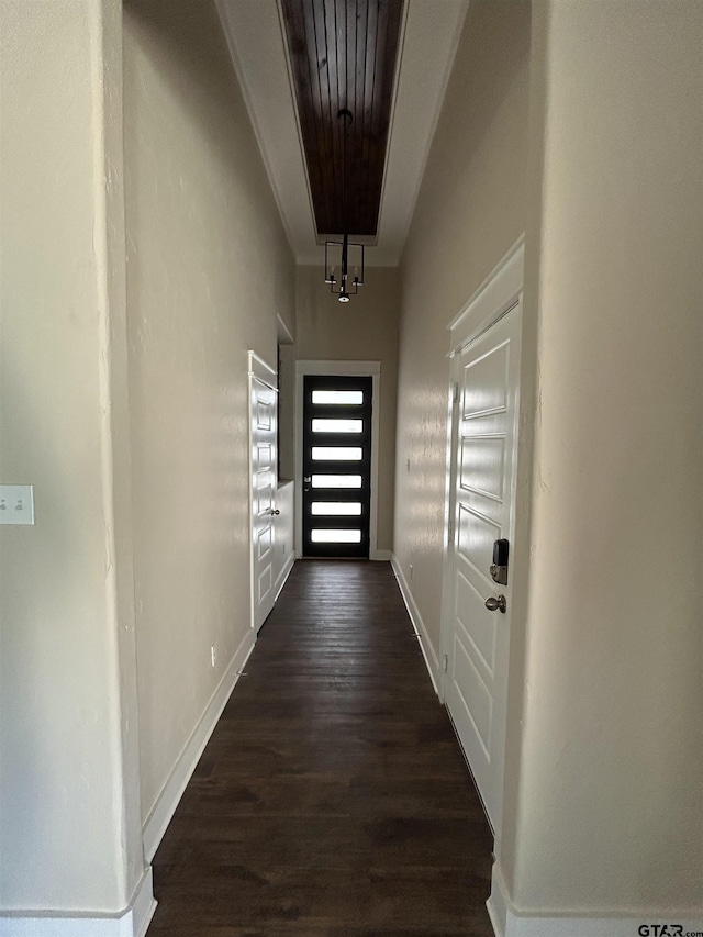 doorway to outside featuring dark hardwood / wood-style floors