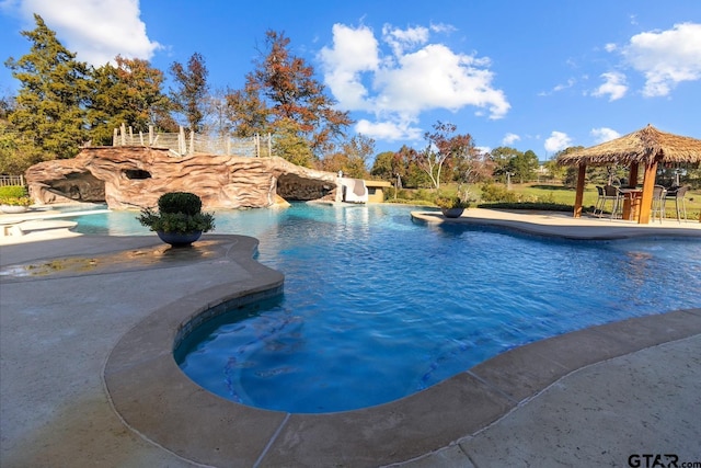 view of pool featuring a gazebo