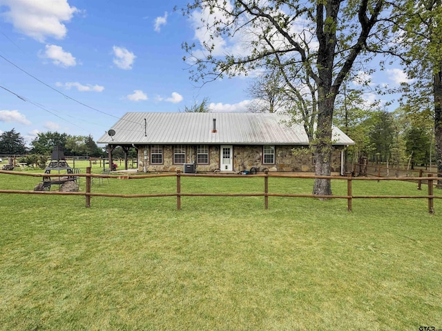 15250 Fm 858, Athens, TX 75752 - rear view of property with stone siding and metal roof