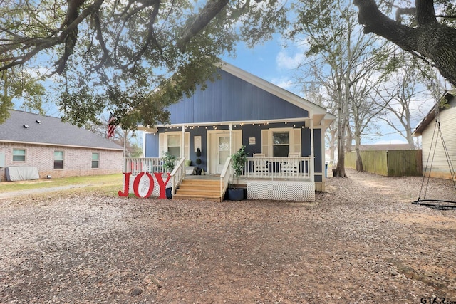 view of front of home with a porch