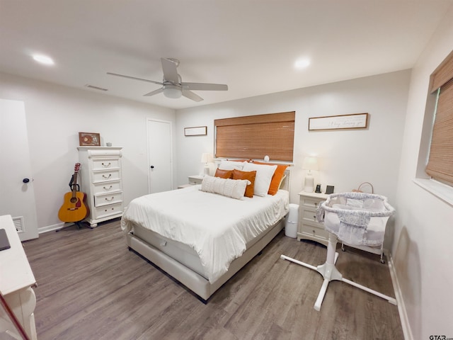 8116 Jewell Ln, Tyler, TX 75703 - bedroom featuring wood finished floors, baseboards, ceiling fan, and recessed lighting