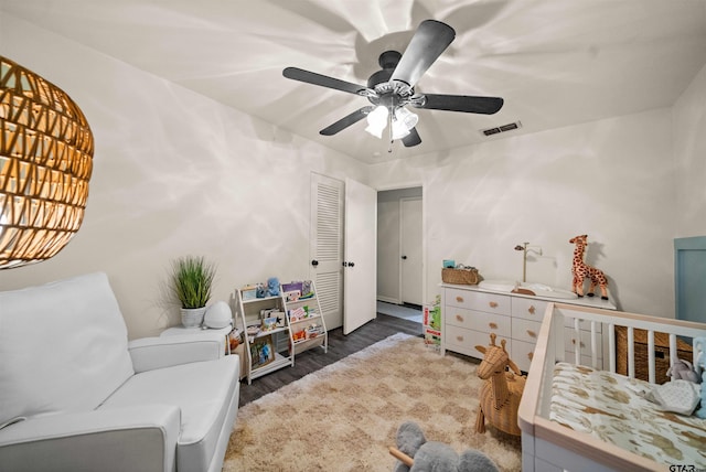 8116 Jewell Ln, Tyler, TX 75703 - bedroom with wood finished floors and a ceiling fan