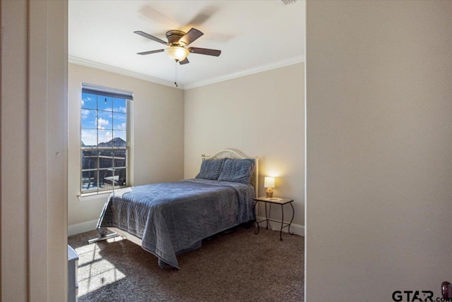 1009 Stagecoach Bnd, Bullard, TX 75757 - bedroom featuring crown molding, carpet floors, and a ceiling fan