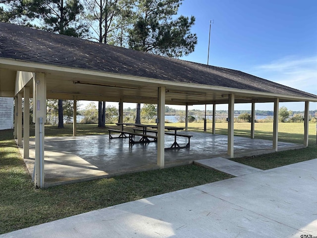 view of dock area