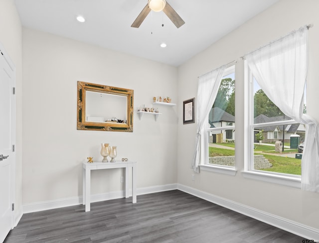 9109 Long Br, Tyler, TX 75703 - entrance foyer featuring plenty of natural light, wood finished floors, ceiling fan, and recessed lighting