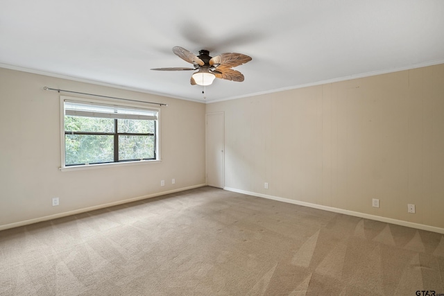 725 Purdue Dr, Tyler, TX 75701 - unfurnished room with a ceiling fan, crown molding, and carpet