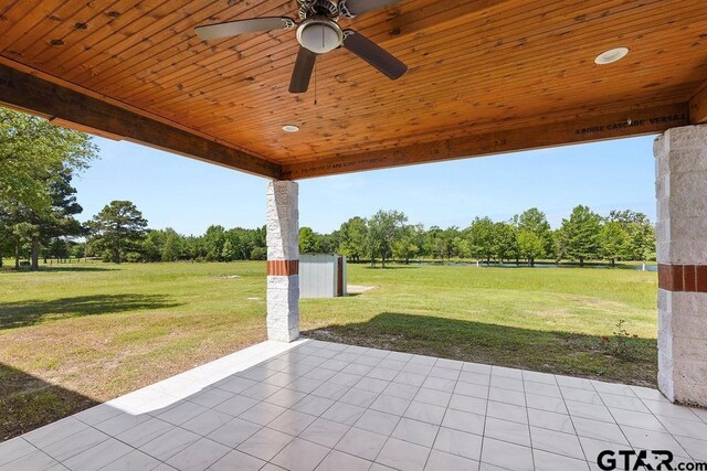 5900 Fm 858, Ben Wheeler, TX 75754 - view of patio featuring ceiling fan and view of scattered trees