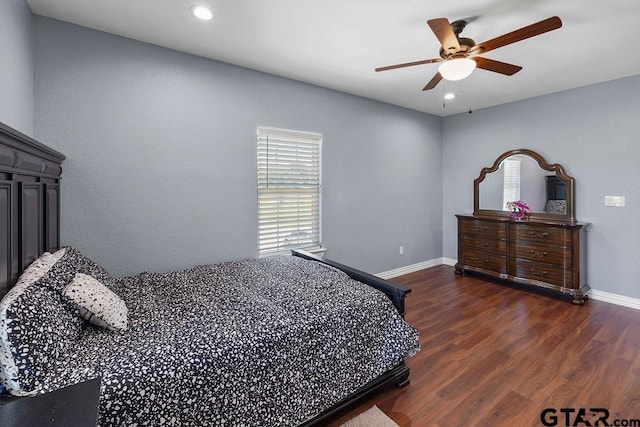 5900 Fm 858, Ben Wheeler, TX 75754 - bedroom featuring wood finished floors, recessed lighting, baseboards, and ceiling fan