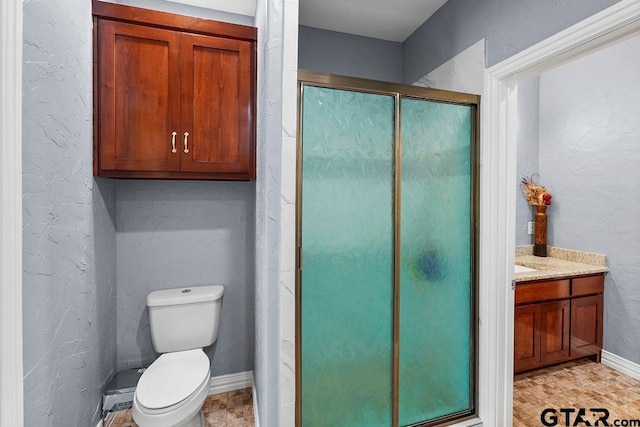 5900 Fm 858, Ben Wheeler, TX 75754 - full bath with a stall shower, baseboards, toilet, and vanity