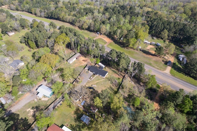 bird's eye view with a forest view