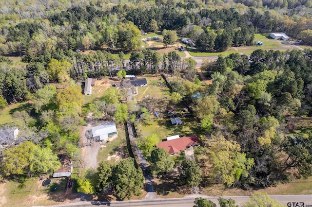 aerial view with a wooded view