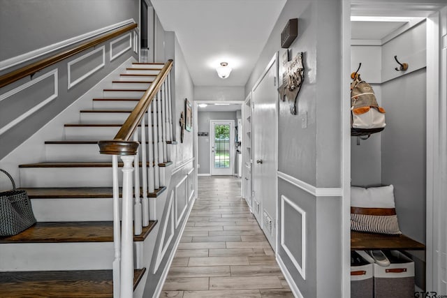 foyer featuring light hardwood / wood-style flooring