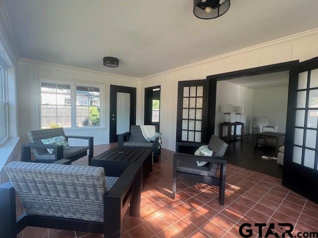 sunroom / solarium with french doors