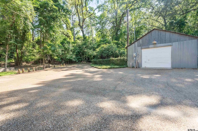 view of garage