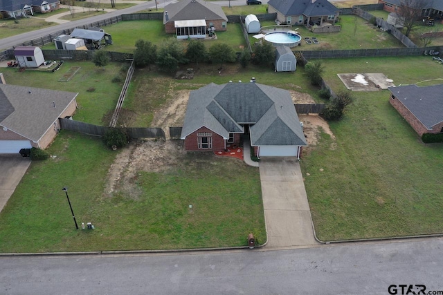 drone / aerial view featuring a residential view