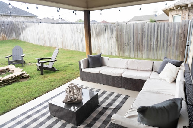 view of patio with outdoor lounge area