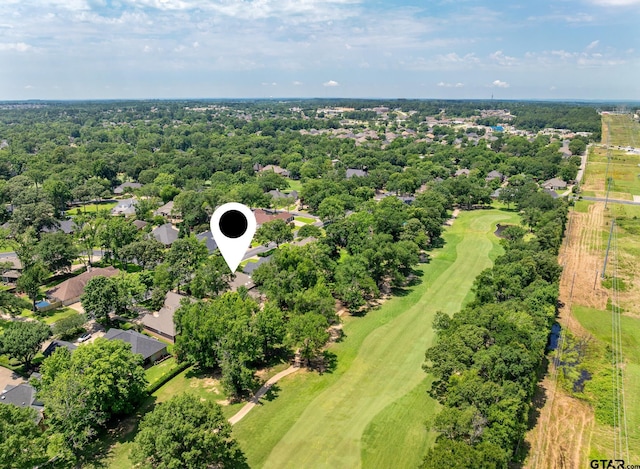 1807 Royal Oak Dr, Tyler, TX 75703 - aerial perspective of suburban area with a golf course and a tree filled landscape