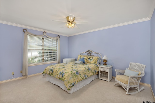 1807 Royal Oak Dr, Tyler, TX 75703 - bedroom with crown molding, carpet flooring, and ceiling fan