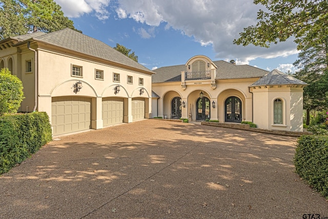 view of front of home with a balcony